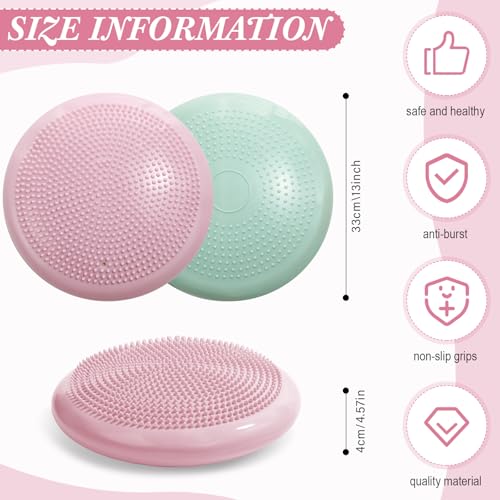 Libima 8 Pcs Wiggle Seat for Sensory Kids Flexible Wobble Cushion Non Slip Balance Disc with Inflation Pump for Adults Core Strength Physical Exercise Improve Posture School Home Office(Morandi Color) by Libima - Image 2