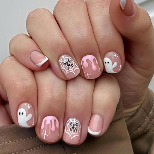 Halloween Press on Nails Short Squa...