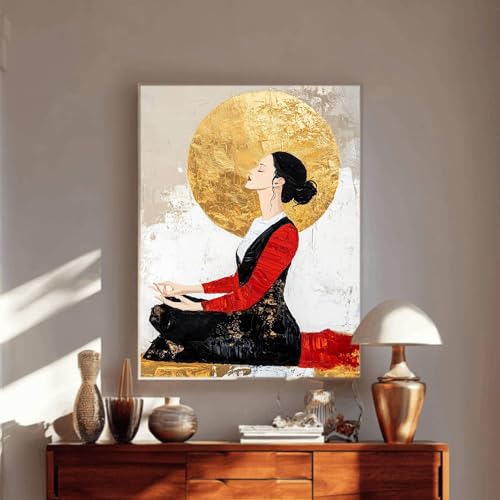 Image art mural zen 80x120 cm pour aménager une salle de yoga moderne et calme