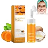 Sheghy Turmeric Facial Cleanser,Turmeric Acid Foaming Cleanser,Korean turmeric Glowing Face Wash for Dry Skin,Natural Exfoliating Facial Wash for Black Women,Firm Pores&Even Skin Tone (1pc)