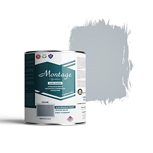 Montage Signature 810593032162 Interior/Exterior Eco-Friendly Paint Low Sheen, 1 Gallon, Blue Bayou