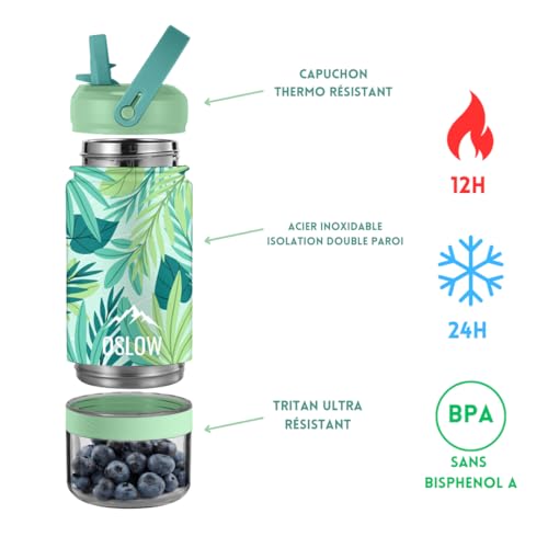Gourde isotherme avec compartiment