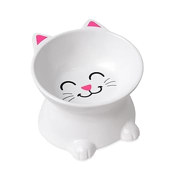 KwirkWorks Elevated Cat Food Bowl for Dry or Wet Food, Water, or pet Food - Great Gift for cat Lovers