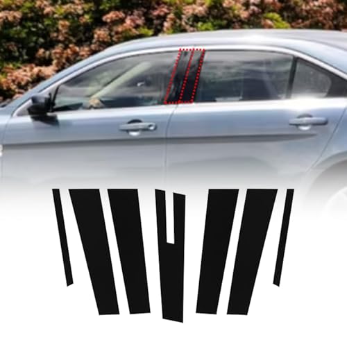 FZJDSD 7PCS Glossy Black Pillar Posts Decal Sticker Compatible with Ford Taurus 2010-2019 Black Window Pillar Posts Door Window Trim Cover,Door Window Cover Trim