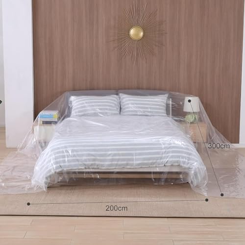 TUAKIMCE 1 Pack Plastic Sofa Cover, Sofa Storage Bag, Waterproof Sofas Protection Cover, Proof Dust Covers for Furniture, Sofa Protector Bags for Sofas, Bed,Couch,Ground, 300cm x 200cm