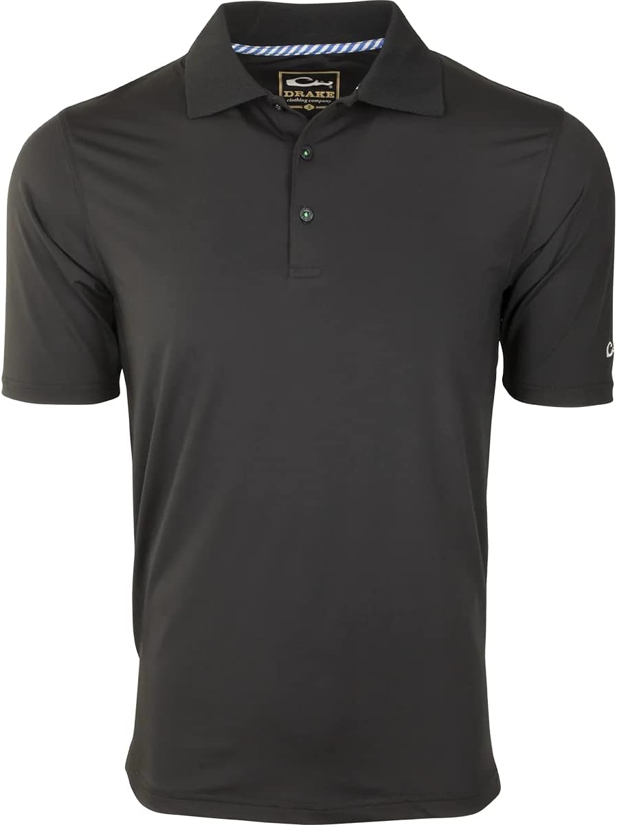 Drake Waterfowl Performance Stretch Polo Stone Gray Large