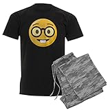 CafePress Emoji-Schlafanzug mit Nerdgesicht Gr. M, Mit grauer Camo-Hose