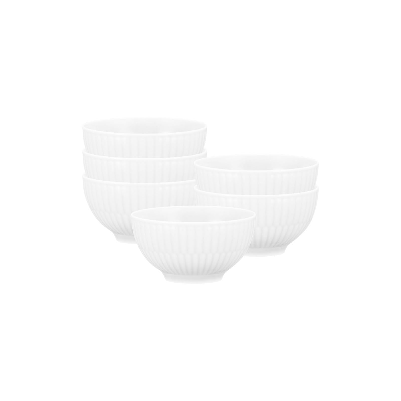 Seltmann Weiden Amina Weiß Dipschalen 6er Set, 8 cm, Kleine Snackschälchen mit dezentem Relief-Muster, Spülmaschinen- und Mikrowellenfest, Porzellan, Weiß