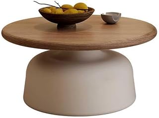 Soffbord Litet Liten lägenhet Enkel Modernt Soffbord Vardagsrum Hem Nytt Runt Soffbord Krämstil Massivträ Soffbord ModerCenter Bord för vardagsrum (Size : 75 * 75 * 36cm)