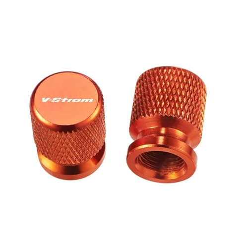 CNC-Ventileinsatzkappe Für Suzuki V-Strom 650 1000 1050 1050XT 800DE Vstrom DL1050 DL 800 DE 2 Stück Motorrad-Ventilkappen Für Felgen Und Reifen, Neu 2025(Orange)