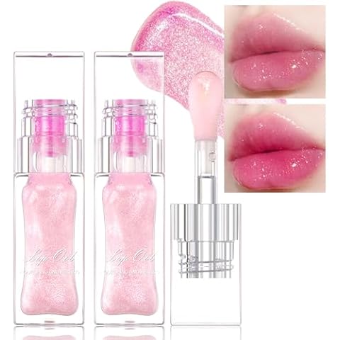 LemonSac 2PCS Color Changing Lip Oil, Magic Color Changing Lip Oil V2, Lip Oil Cosmetics,Warm Change Moisturizing Lip Gloss, Conversion Lip Glow Oil Non-Sticky Primer Lip Tint Cover