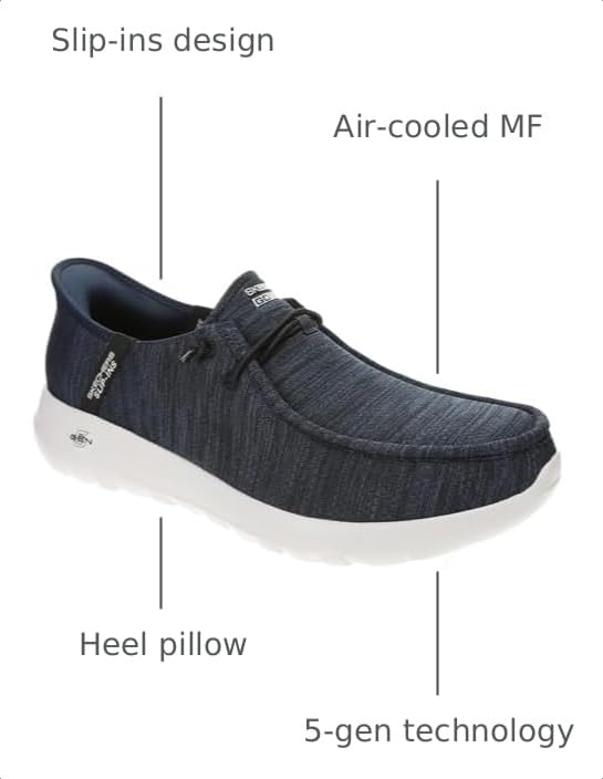 Image of Skechers Mens Go Walk Max Hands Free Slip-in | Hands Free Slip-Ins, Air-Cooled Goga Mat Insole, 5-Gen Cushioning, Machine Washable, Vegan