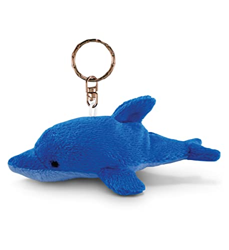 Puzzled Dolphin Plush Keychain Stuffed Animal Toy - Soft Plush Ocean Life Animal Blue Dolphin Charm Keyring Decorative Plush Toy Accessory - 4 Inches