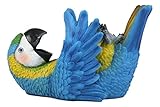 Ebros Gift Tropical Rio Rainforest BlueScarlet Macaw Parrot Wine Bottle Holder Caddy Figurine 10.25