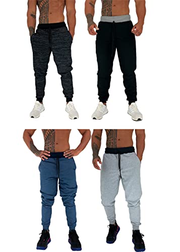 Kit 4 Calças Masculina Moletom MXD Conceito Slim Jogger Casual Cores Tradicionais Academia Lazer Tre