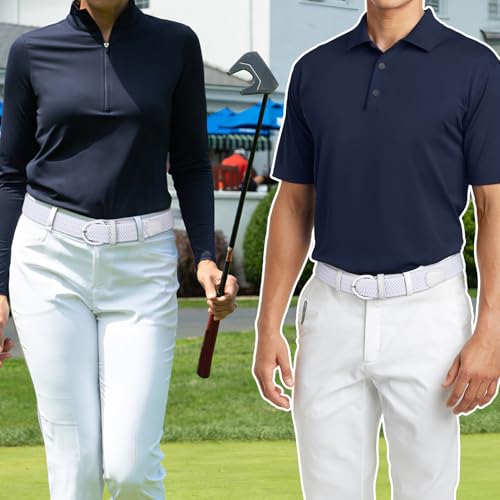 JASGOOD Women Braided Woven Elastic Stretch Belt Leather Covered Buckle Canvas Belt Set3