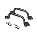 SMARTSTANDARD Heavy Duty 8"Barn Door Handle Set of Two, Rustic Cast Iron Gate Handles, Black Powder Coated Finish, Square,