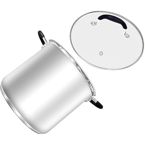 Easyday Stainless Steel Stock Pot With Tempered Glass Lid (12 Quart) Cover