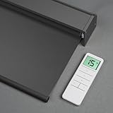 Tokblind Motorized Roller Shades with Remote Control, Blackout Smart Blinds for Windows Compatible with Alexa Google via Hub, Rechargeable Electric Window Shade Customized Size (Vinyl Black)