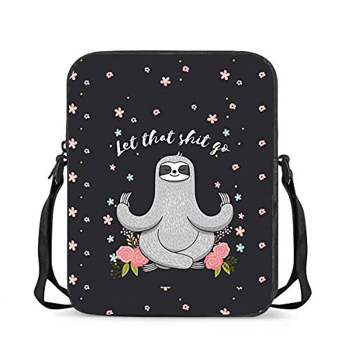 chaqlin Yoga Sloth Baby Small Crossbody Bags for Women Teen Girls School Messenger Shoulder Bag Purse Holder Satchel