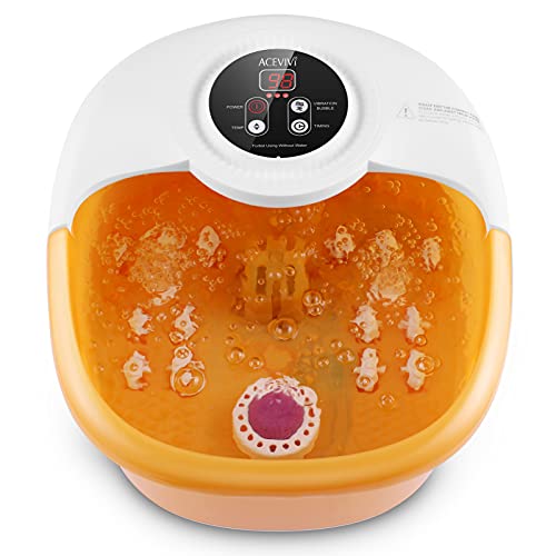 Acevivi Foot Spa Bath Massager With Heat,Vibration,Bubbles,14 Shiatsu Massage Plates,Pumice Stone,Digital Temperature Control,Relieve Foot Fatigue For Home Office Use #TOP1