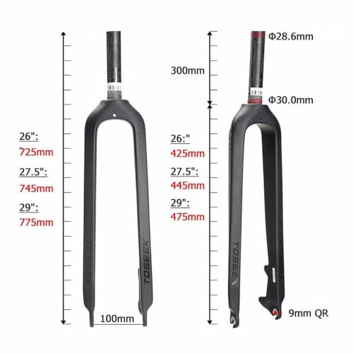 Image of BestParts Full Carbon MTB Front Fork 1-1 /8 inch 26 /27.5 /29 inch Rigid Disc Brake