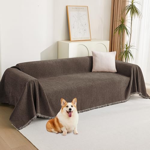 MYSKY HOME Housse de canapé 3 places - Protection de canapé en forme de L, Housse de canapé en...