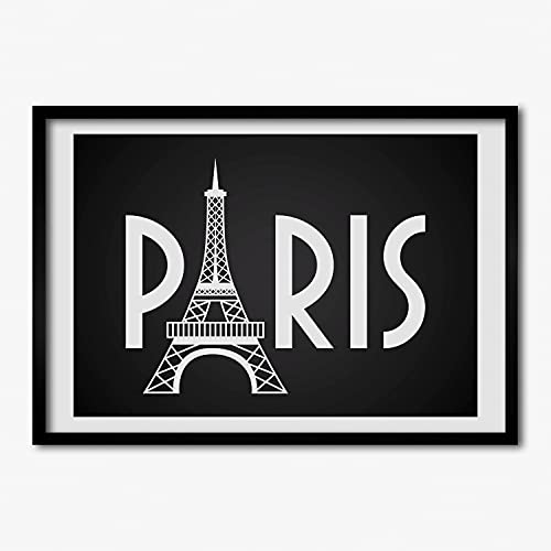 Tableau déco Paryż Tulup 70x50 cm avec cadre en bois moderne MDF