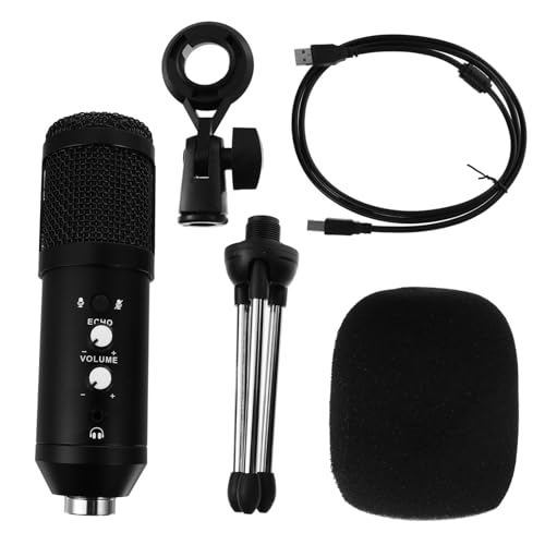 Microphone à condensateur cardioïde USB avec réglage volume facile et trépied