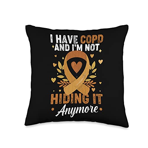 COPD Awareness Throw Pillow 16x16 Orange Graphic