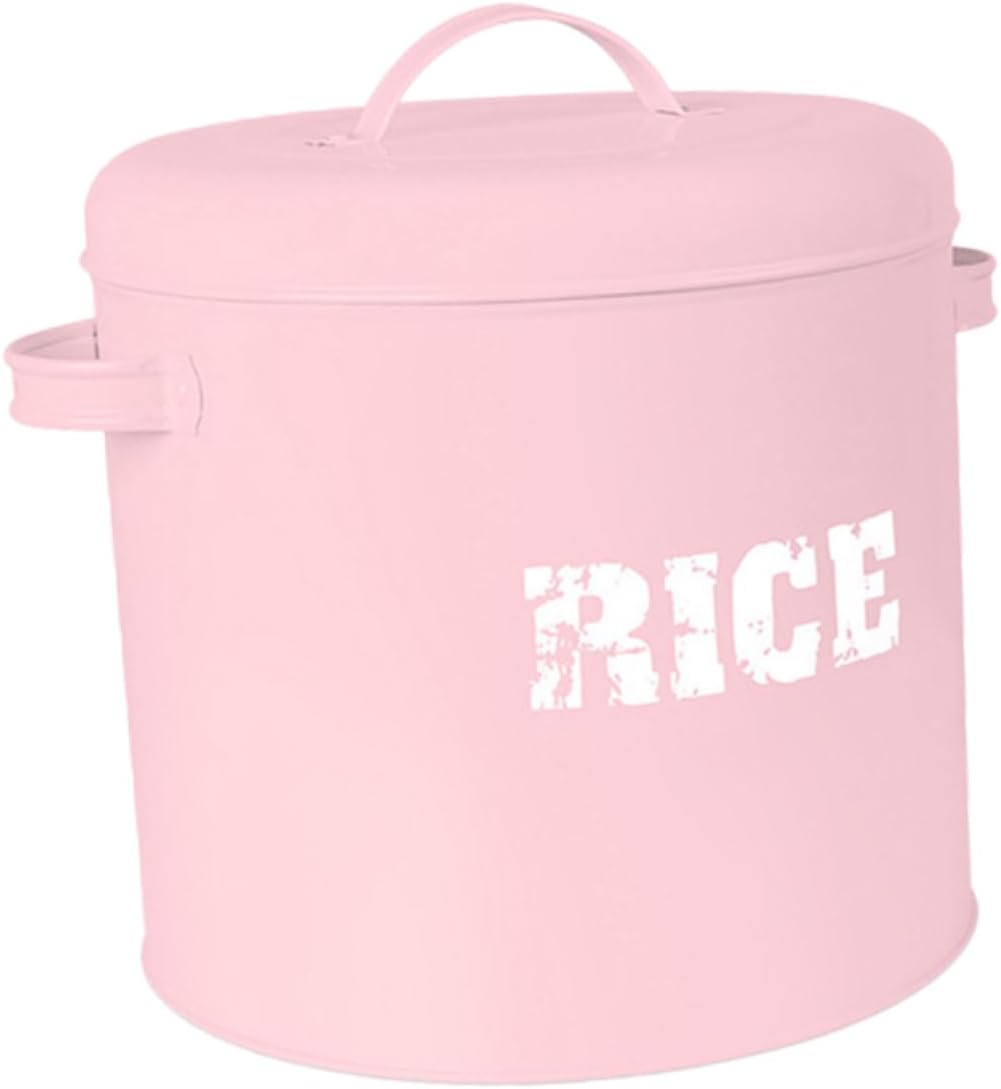 Mipcase 1pc Large Capacity Iron Pet Food Storage Bucket with Airtight Seal and Measuring Cup Cat Dog Food Container Moisture Design Stylish Color