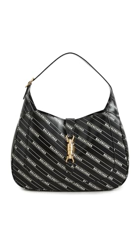 Gucci Womens Pre-Loved x Balenciaga Leather Hacker Jackie 1961 Shoulder Bag Black One Size