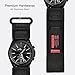Nereides Band Compatible with Samsung Galaxy Watch 3 45mm/Galaxy Watch 46mm/Gear S3 Frontier/Classic, 22mm Nylon Sport Replacement Strap for Men Women(Black,XL)