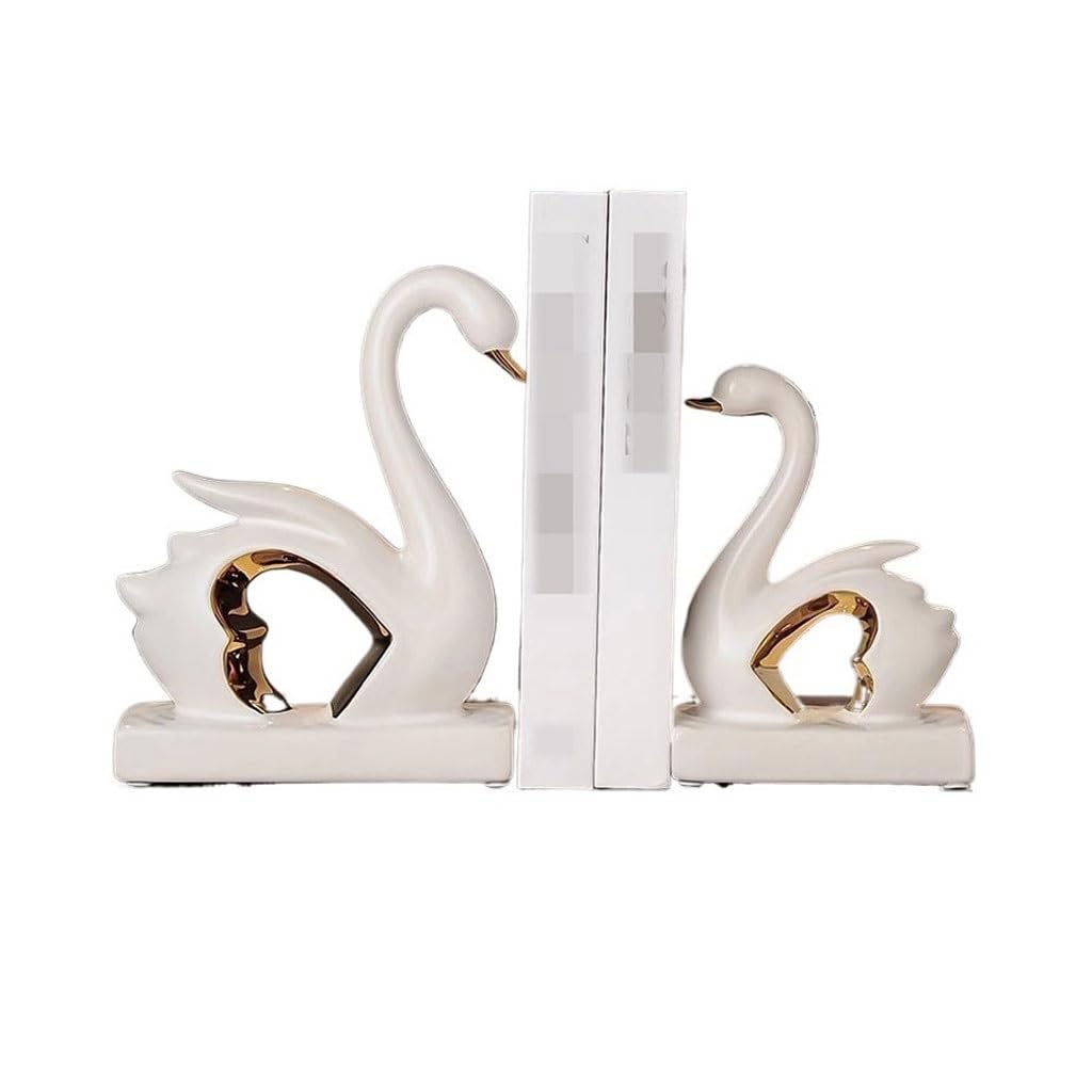Bookends Fashion Para Swan Study Regał Dekoracja Salon Szafka na wino TV Półka książki(A)