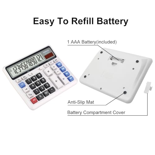 Tischrechner Buchhaltung Extra großes LCD-Display Große Taste Taschenrechner 12-stelliger elektronischer Solar-Tischrechner (OS-2135)