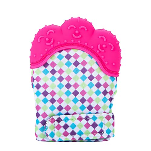 Image of FunBlast Baby Teething Mitten - Soft Silicone Teether Glove for Infants, BPA-Free, Safe & Comfortable Teething Toy for 3+ Months Babies, Toddlers, Infants (Pink)