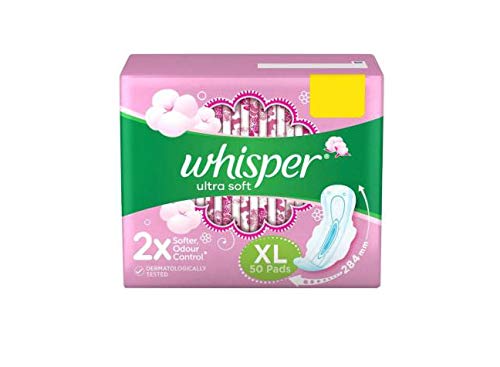 Whisper Ultra Soft Sanitary Pads for women(Large, 50)