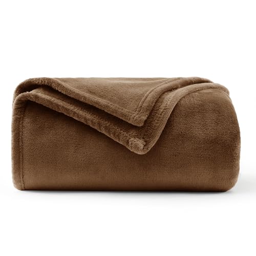 WAVVE Kuscheldecke Flauschig Decke Fleecedecke - Sofadecke 150x200 cm Warm Wohndecke Couchdecke, Braun Decke Weich Sofaüberwurf XL