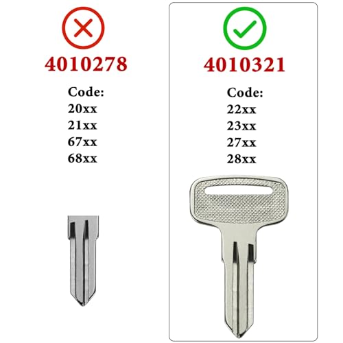 Image of 4PCS 4010321 Ignition Keys Blanks Replacement for Po-laris 4 Wheeler ATV Ranger RZR Snowmobile Fits Key Code 22 23 27 28 Series
