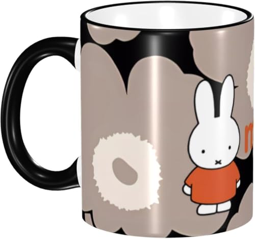 マグカップ 330ml アニメ ミッフィー マグ コーヒーカップ 陶器 セラミック mug カップ 大容量 耐熱 耐冷 電子レンジ対応 コップ 人気 誕生日 母の日 父の日 友人 プレゼント MGZ3272 黒