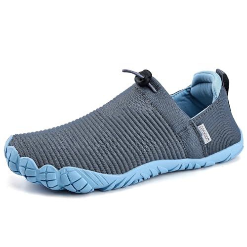 Image of WateLves Water Shoes Womens Mens - Comfortable Lightweight Striped Pattern Barefoot Shoes for Beach Swim Pool Yoga Boating Water Aerobics