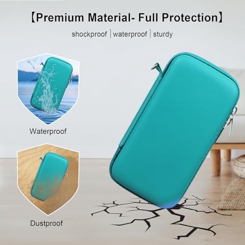 Image of Elonbo Carrying Case for Etekcity TENS Unit Muscle Stimulator Machine, Hard Travel Organize Bag for Electric Pulse Massager, Extra Mesh Pocket Fits Electrode Pads Lead Wires Charger, Bright green