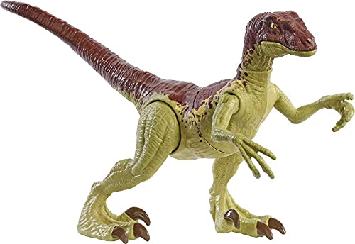 Jurassic World Toys Fierce Force Velociraptor Camp Cretaceous Dinosaur Action Figure Movable Joints, Realistic Sculpting & Single Strike Feature, Kids...