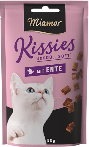 Miamor - Kissies | Snack Extra Suave con Carne Fresca para mimar y recompensar a los Gatos Adultos. Alimento complementario sin Cereales en Bolsa de porciones sin azúcar | 8 x 50 g de Pato