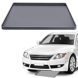 車のオイルドリップパン、ガレージフロアマットドリップトレイ、盛り上がったエッジのソフトシリコンパッド、液体排水パンキャッチャー自動車用トレイ、ドライブウェイパッド液体漏れノンスリップ飛び散りなし34インチ×22インチ