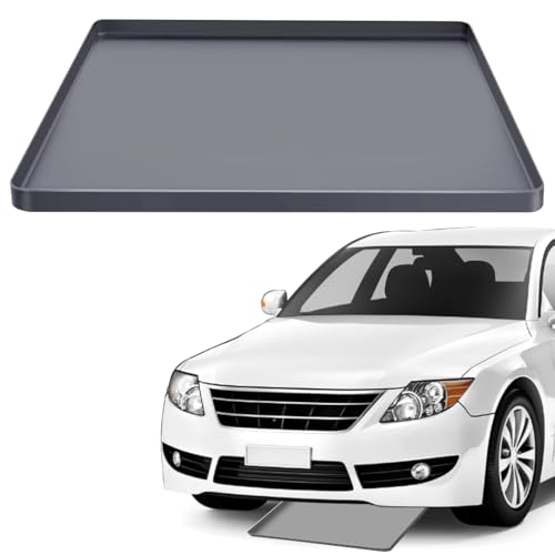 Under Car Oil Spill Mat Oil Drip Pan Garage Floor Mat Drip Tray Soft Silicone Pad With Raised Edge Liquid Drain Pan Catcher Automotive Tray Driveway Pad For Liquid Leaks Non-Slip No Splatter 34-22