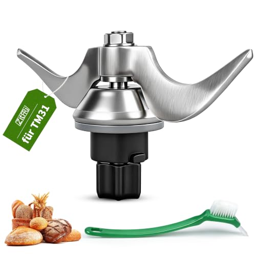 ZITFRI Teigmesser für Thermomix TM31 Edelstahl Knetmesser Kein Teig-Rückstand Schnelle Reinigung Mixmesser Ersatz & Zubehör Kompatibel mit Thermomix TM31 Küchenmaschine