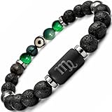 TEJO Pulsera Virgo Hombre – Signo Zodiacal – Piedra Natural – Regalo Astrológico (Virgo, L)
