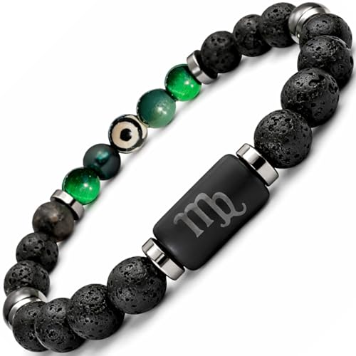 TEJO Pulsera Virgo Hombre – Signo Zodiacal – Piedra Natural – Regalo Astrológico (Virgo, M) TEJO Pulsera Virgo Hombre – Signo Zodiacal – Piedra Natural – Regalo Astrológico (Virgo, M)