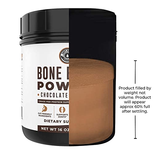 Image of Bone Broth Protein Powder From Grass Fed Beef, Chocolate, 16oz